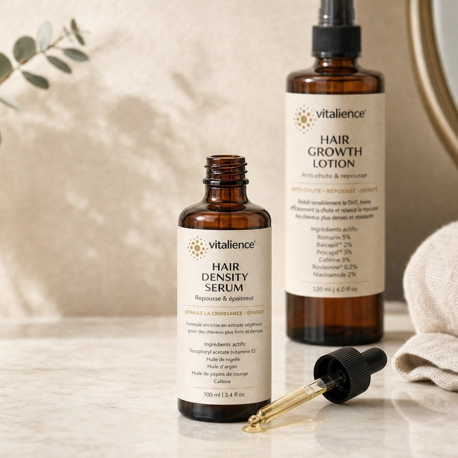 Hair Density Serum Vitalience sur plan de marbre